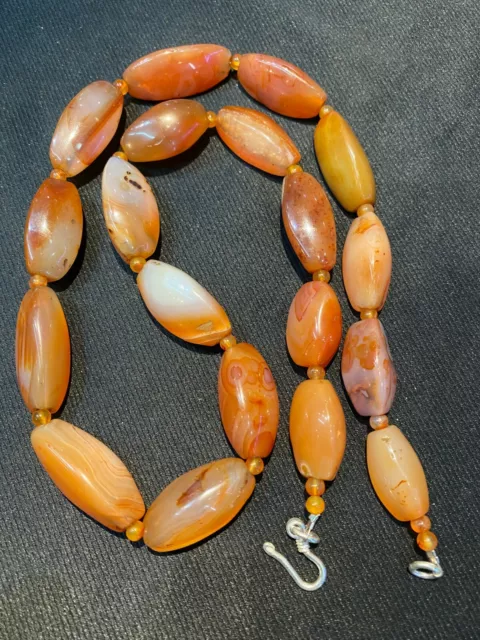 Old Ancient  Antique old  carnelian beads necklace  Angkor Cambodia
