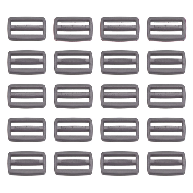 Paquete de 1" 50 hebillas deslizantes Tri-Glide correa cierre de correa gris