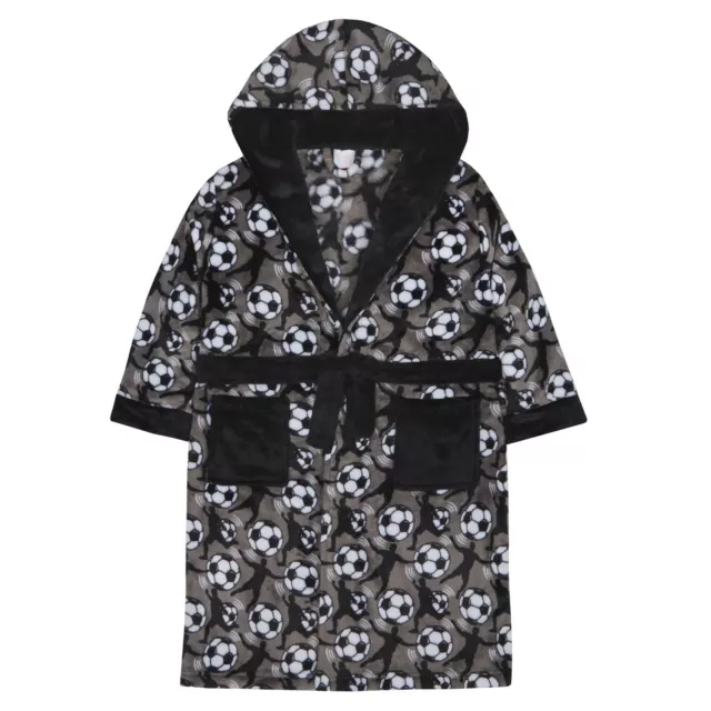 Boys / Childrens Football Design Fleece Dressing Gown / Robe ~ 7-13 Years