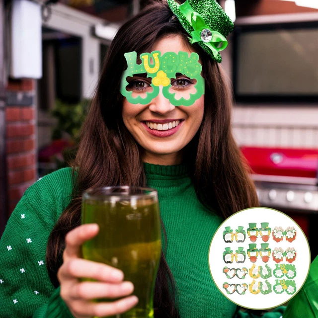 12pcs st. patrick's day brillen papierbrillen requisiten festival party