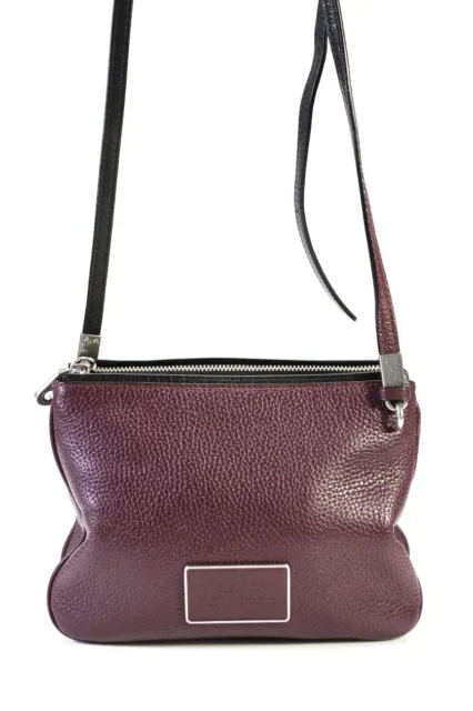 Marc By Marc Jacobs Womens Leather Double-Zip Small Crossbody Handbag Purple