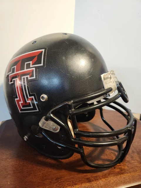 Football Helmet Texas Tech Red Raiders Full Size Black Riddell Sz Large