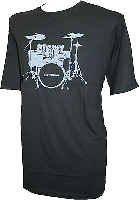 Espionage Drum Kit Round Neck T-Shirt Black