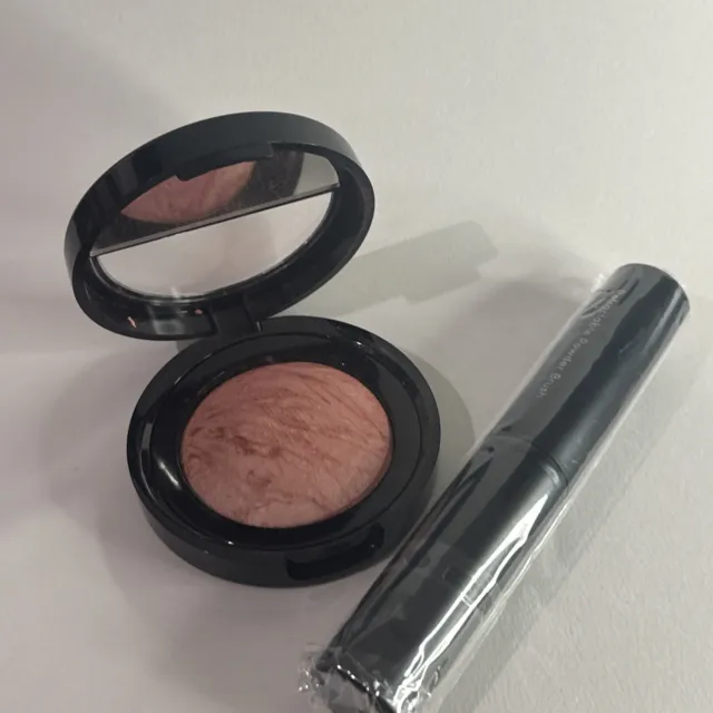 Laura Geller BLUSH N BRIGHTEN  Blusher PINK BUTTERCREAM 4.5g & Kabuki Brush