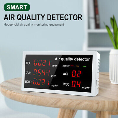 5 In1 monitor di qualità dell'aria interna Co CO2 HCHO Grezzi AQI Misuratore Rilevatore Tester Nuovo 3