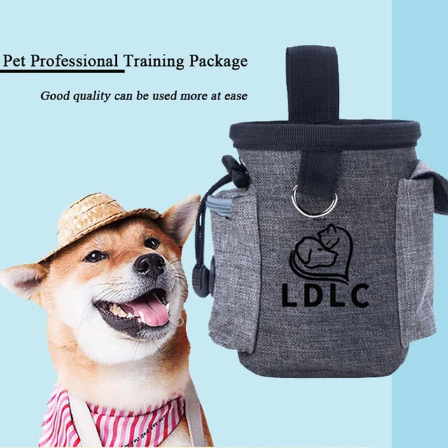 Clicker gris claro para entrenamiento de perros Dog Treat bolsa con cordón para muñeca