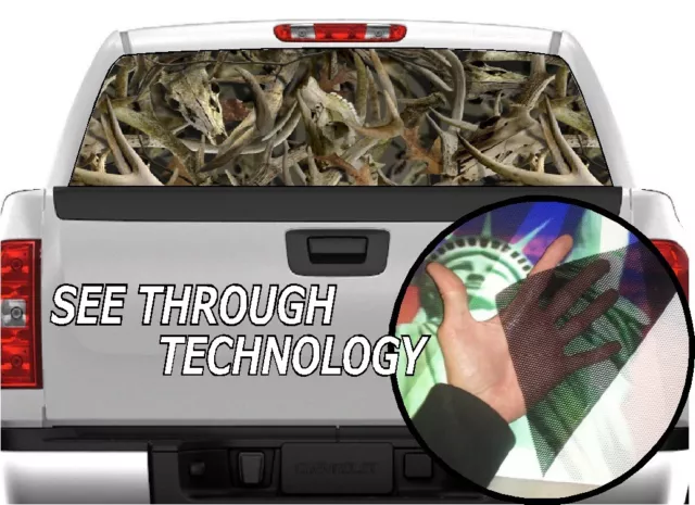 P330 CAMO Deer Rear Window Tint Graphic Decal Wrap Back Pickup Graphics