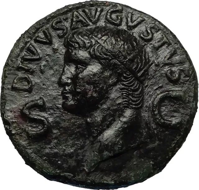Divus AUGUSTUS 37AD  Dupondius Authentic Ancient Roman Coin of CALIGULA i67816