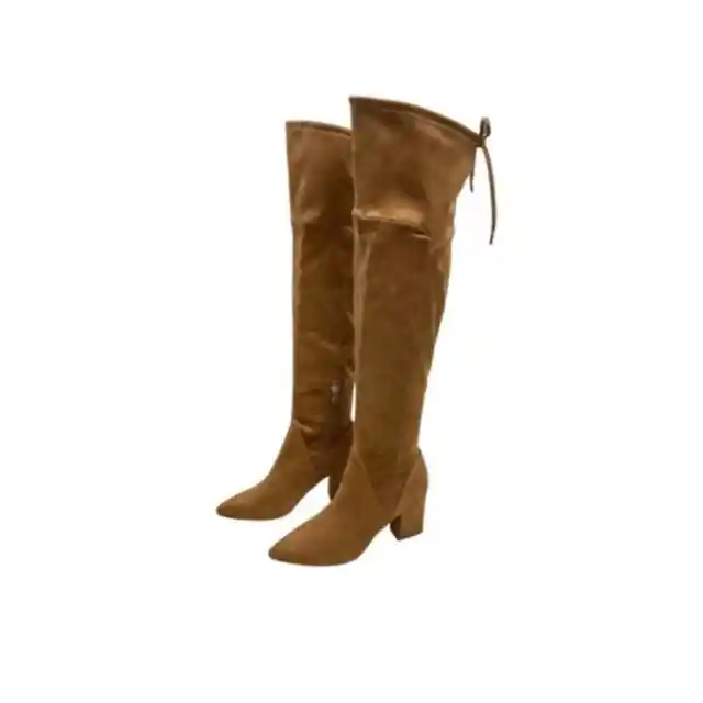 Marc Fisher Draw String Over the Knee Boot Women's Size 8.5 Brown Faux Suede