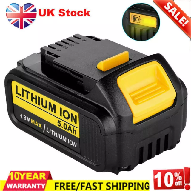 18V 5.0Ah Battery Li-Ion For DEWALT DCB184 XR Slide DCB182 DCF885 DCC785 DCB200