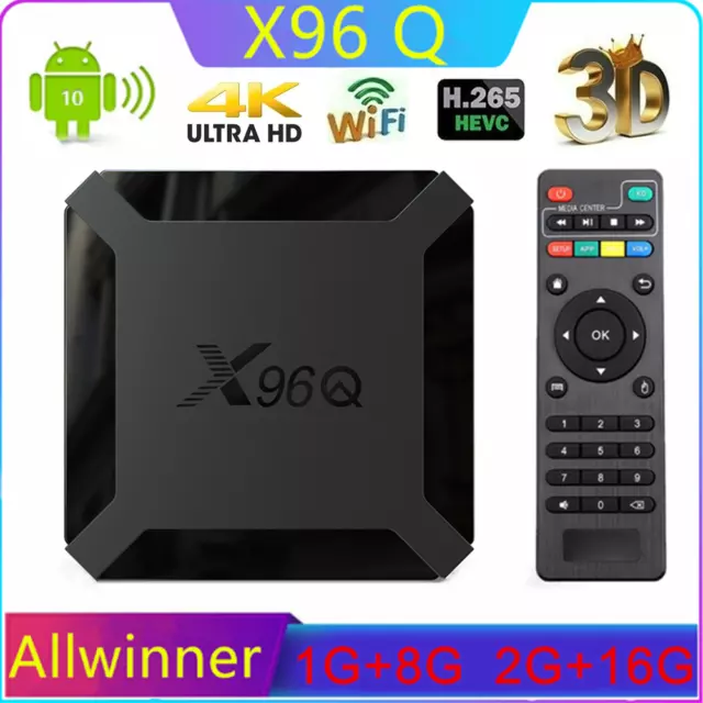 Smart TV BOX X96Q Android 10.0 Allwinner H313 Quad-Core WIFI Media Player DE Neu