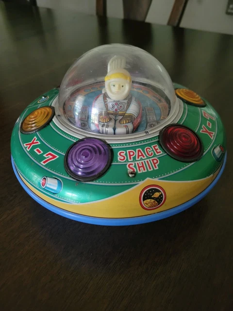 ANTIQUE 1960-80S JAPANESE Tin Toy Masudaya Space Ship X-7 UFO from