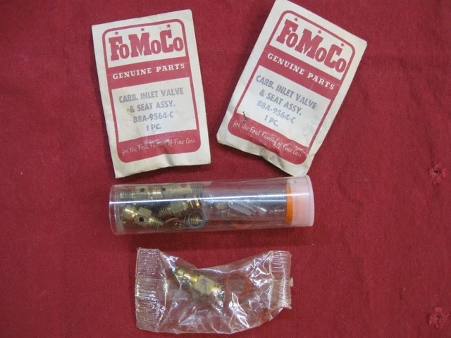 NOS Ford assorted lot with 2 B8A-9564-C needle valve & seat 1957 58 Thunderbird