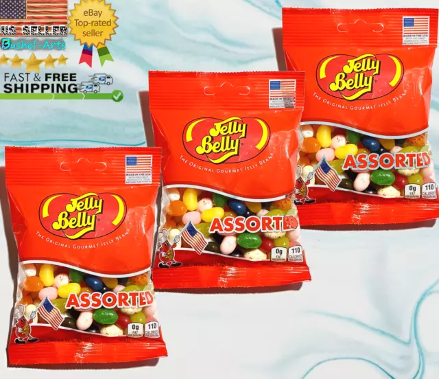 Jelly Belly: The Original Gourmet Jelly Bean (Three 2.6oz Bags) Assorted Flavors