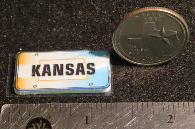 Kansas License Plate Paper on Foam Wall Automobile Decor 1:12 Miniature