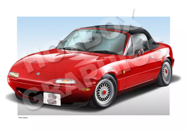 Mazda Mx5 Print - Personalised Illustration Of Your Car