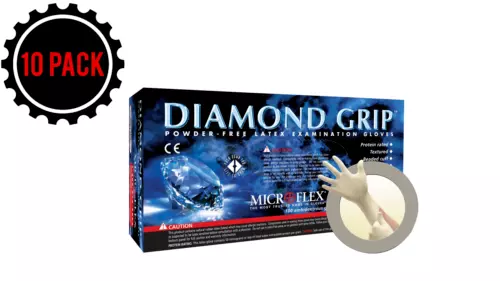 Microflex Diamond Grip Latex Gloves Size Extra Large XL Case 10 BOXES