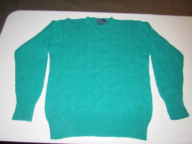 Suéter de lana vintage para hombre Polo Ralph Lauren verde manga larga talla L