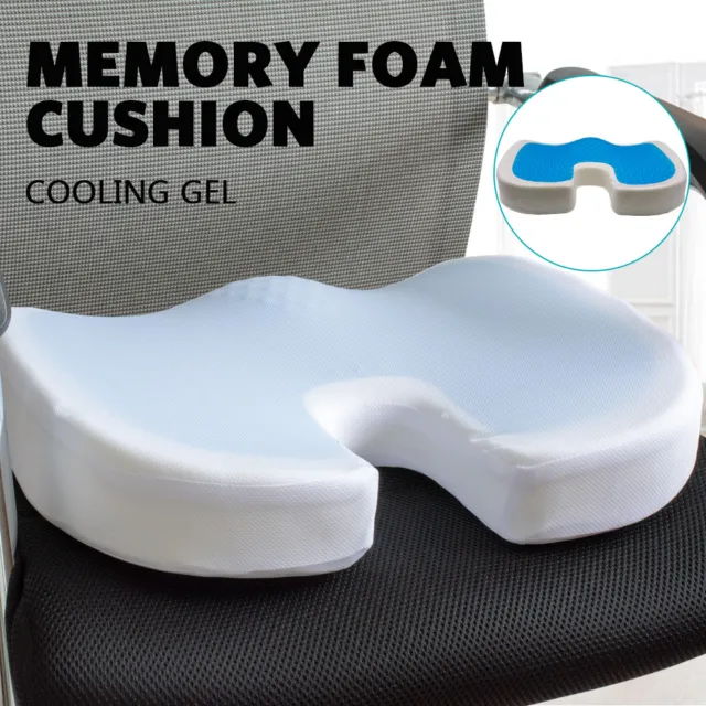 AU Memory Foam Gel Seat Cushion Coccyx Orthopedic Office Seat Lumbar Pain Relief