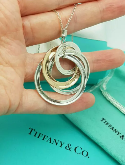 TIFFANY CO. 1837 Rubedo and Silver Interlocking 4 Circles Pendant 20 Necklace 447.99 PicClick UK
