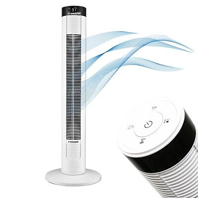 Ventilateur colonne 96 cm, 45W, temps de fonctionnement 1-12 heures - Blanc