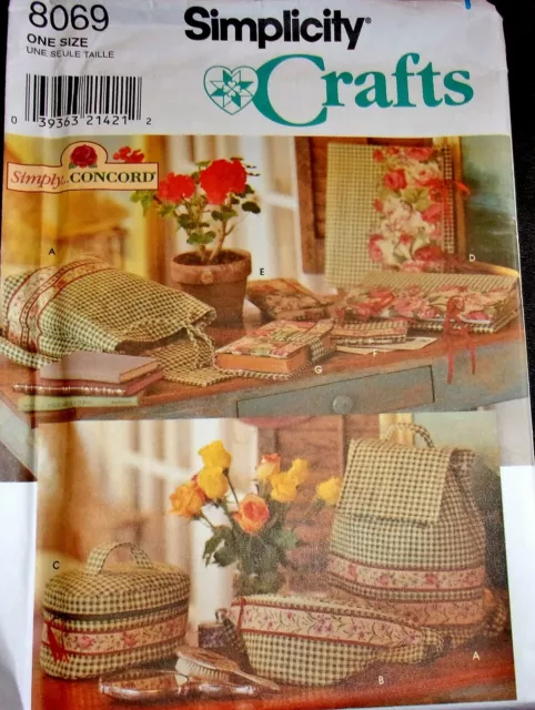 Vtg Simplicity Pattern 8069 Backpack Tote Bag Cosmetic Case Album Book Cover FF