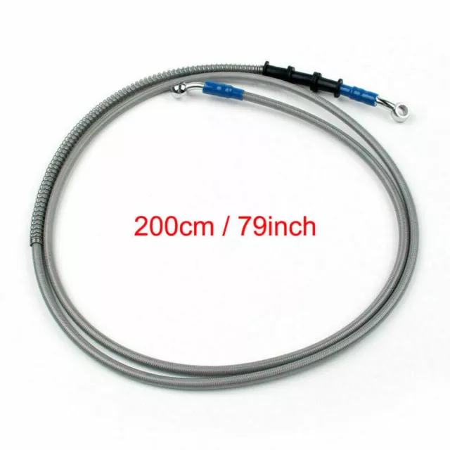 200cm/79" M10 Brake Oil Hose Line Banjo Fitting Stainless Steel End New