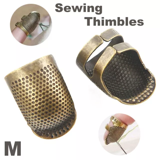 METAL METAL THIMBLE Silver Leather Thimble 6Pcs Sewing Thimble Embroidery  $5.63 - PicClick AU