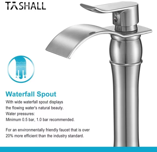 Bathroom Faucet CHROME Modern Waterfall Spout Vessel Sink Faucet NEW