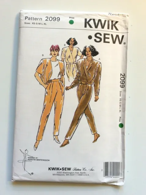 KWIK-SEW 2099  NEW AND UNOPENED....see details          Sizes: XS-S-M-L-XL