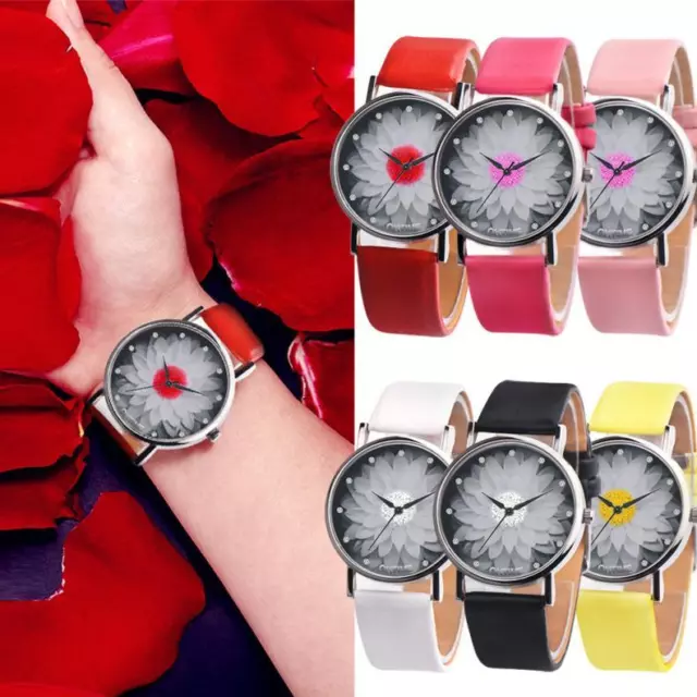 Womens Men's Fashion Watche Casual Canvas Leather Analog Quartz Wrist Watch