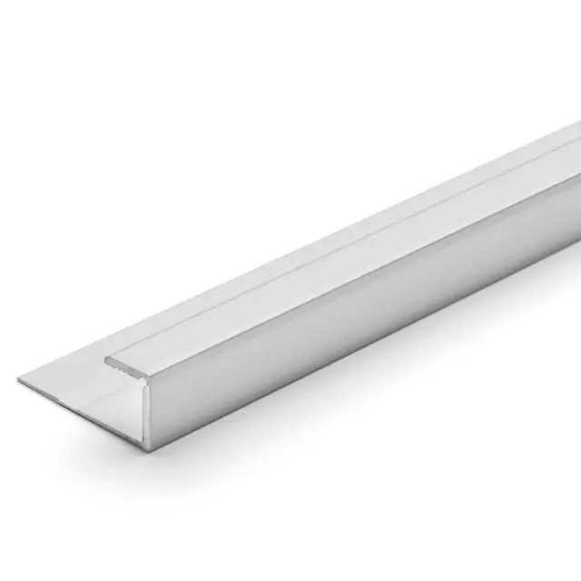 Floor Transition Strip Aluminum Satin Silver 8mm 1 in. x 84 in. Square Shape