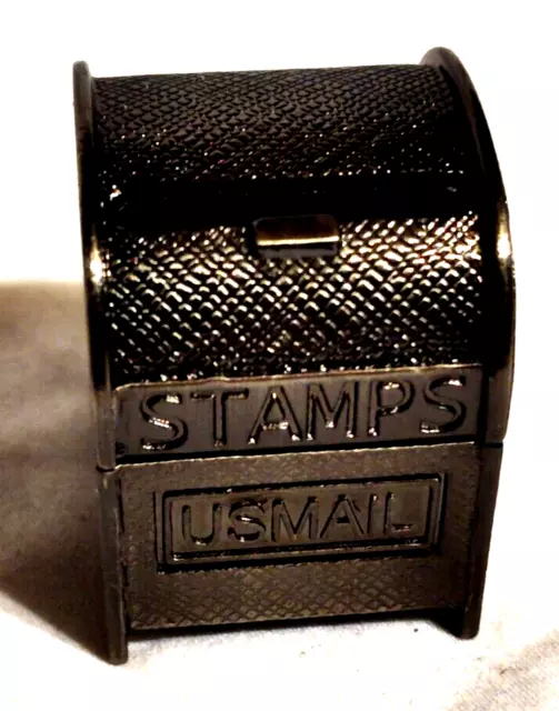 USPS post office metal roll stamp dispenser with intricate flower rose  pattern