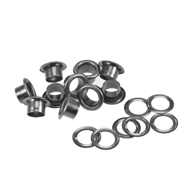 Ojales con Arandelas Kit, 13.5 x 8 x 7mm Aleación Ojal para DIY Negro 200 Juegos