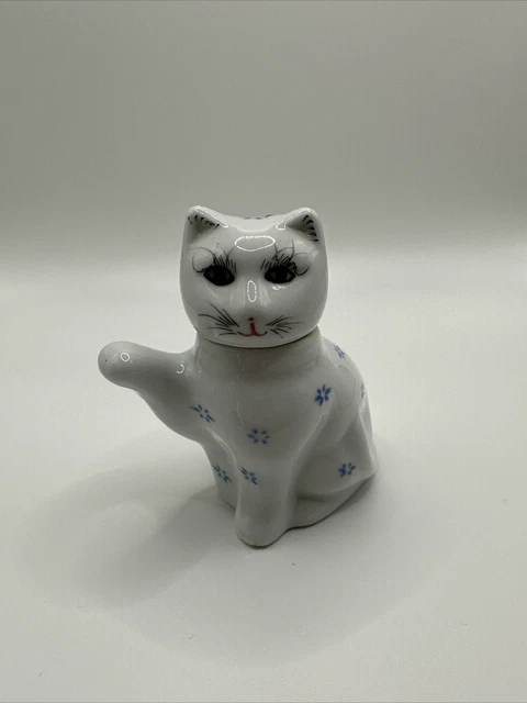 Vintage porcelain cat creamer with removable head