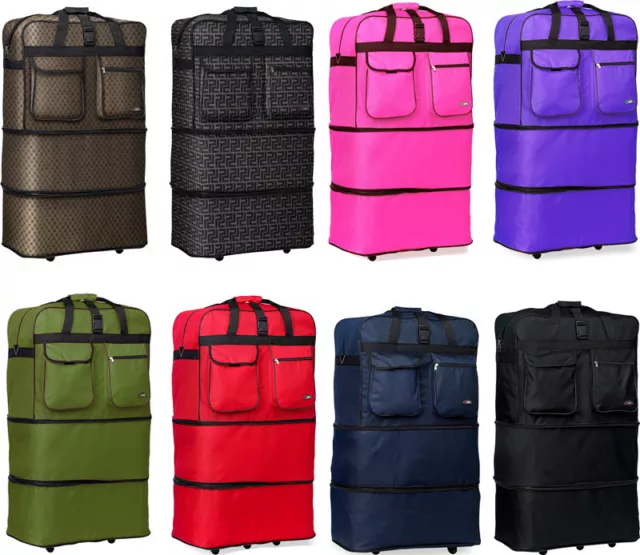 40" XXL Expandable Rolling Duffel Bag Wheeled Spinner Suitcase Luggage