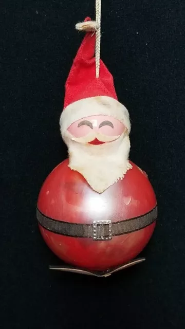 Vintage Santa Claus Blown Glass Christmas Ornament 3.5" RARE HTF Hong Kong