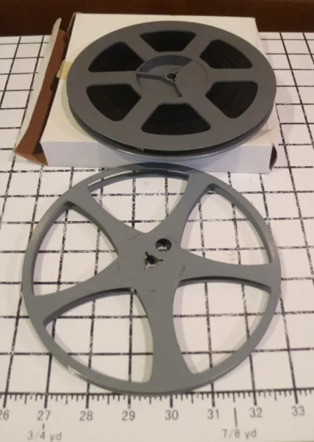 LOT OF 2 empty 8mm metal film movie reels 7 inch 400' feet Kenco