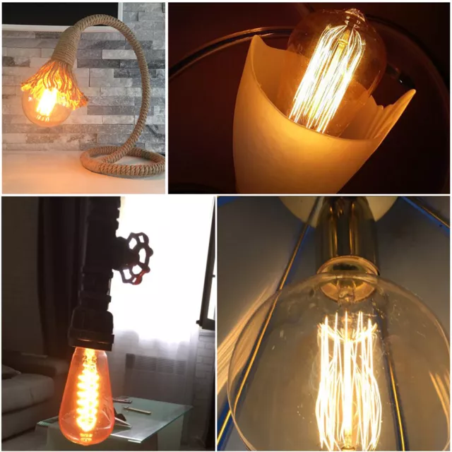 A+ Edison Luce Industriale Lampadina Vintage Filamento Decorativo E14/E27 Dimmerabile 3