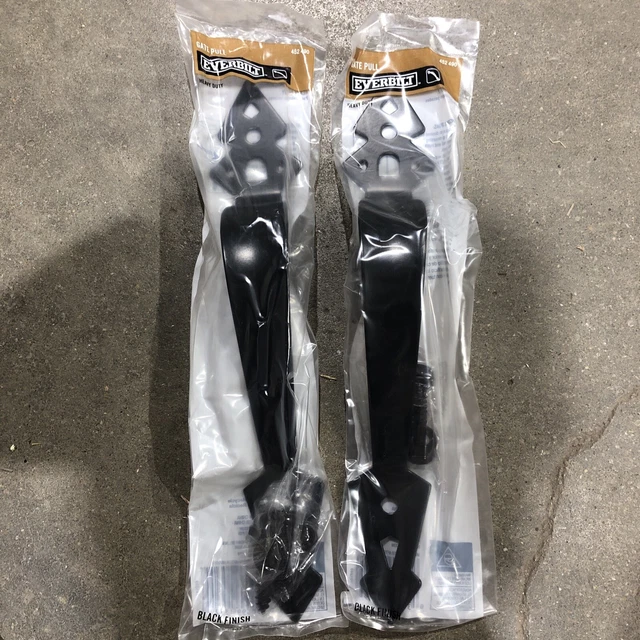 2X Everbilt Gate Pull 452490 Black Finish Steel Heavy Duty Door Fence Handle. S3