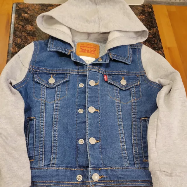 LEVI Strauss & Co. Trucker Jean Jacket light Grey  Hoodie For  Boys Size 4 T