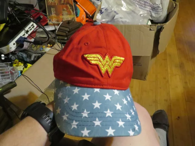 Women's Wonder Woman Cotton Twill Baseball Hat Cap Printed Denim Curved Bill