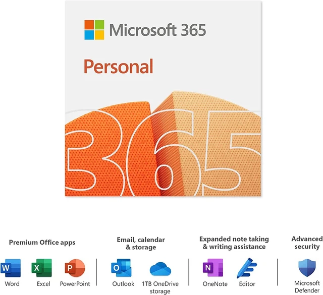 MICROSOFT 365 PERSONAL Office 2024 PC Mac Tablet Phone 1 Year Same Day ...