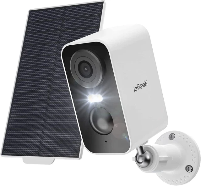 ieGeek Wireless Outdoor 2K Solar Security Camera Home WiFi Battery CCTV System