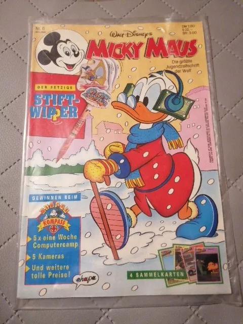 Micky Maus Nr 6. Von 1992 Zustand Z1 Alle Beilagen Noch Fest Verbunden Mit Heft