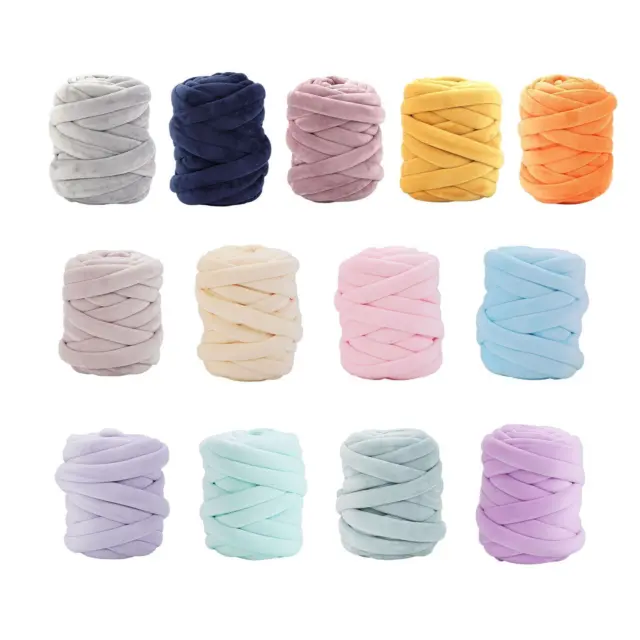 250g Chunky Yarn Jumbo Tubular Yarn Crocheting DIY Length 65.6ft Tube Giant Yarn Bulky Yarn Arm Knit Yarn for Rug Making Blanket Pillow , White, Size