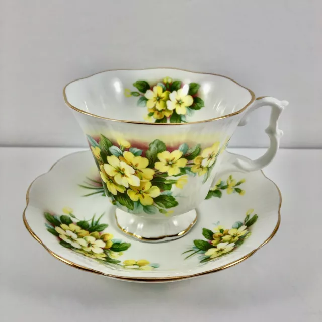Royal Albert Teacup and Saucer Yellow Primrose Tea Cup Bone China