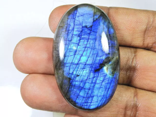 104Cts. Labradorite bleu paon ovale Cabochon pierre précieuse naturelle...