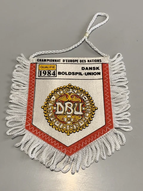Fanion Drapeau Vintage Danemark Euro 1984 - Cadeau Supporter DBU
