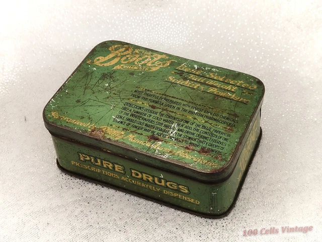 Boots Seidlitz Powder-Distressed-Vintage Chemist/Pharmacy Tin-12.5cm